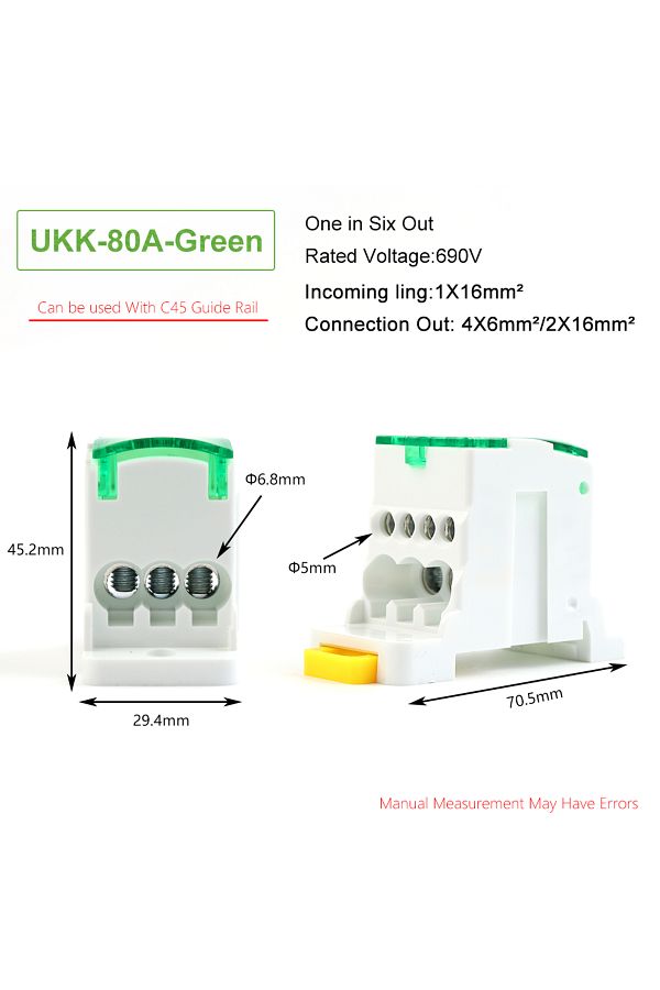 Choice-Green-80a Ukk80a Single-pole Splitter Box Large Current One Into Multiple Branch Line Terminal Rail 1