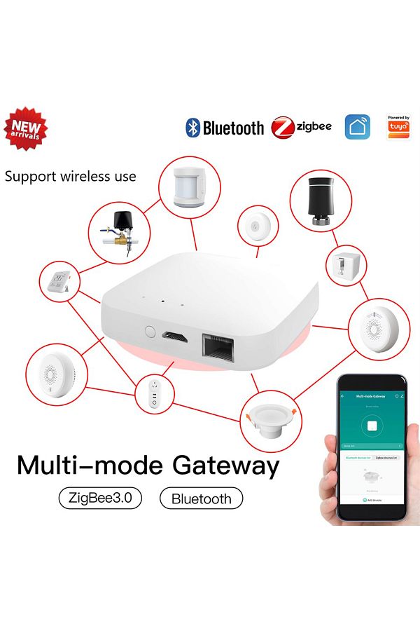 MoesHouse-Multi Wired Gateway Moes Tuya Zigbee Wireless Gateway Hub Wired Multi-mode Bridge Bluetooth Remote C 1