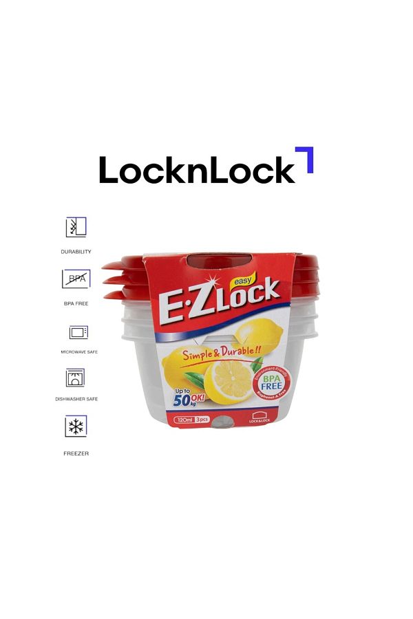 locknlock-EzLock Round Container Set - 120ml (Set of 3) 1