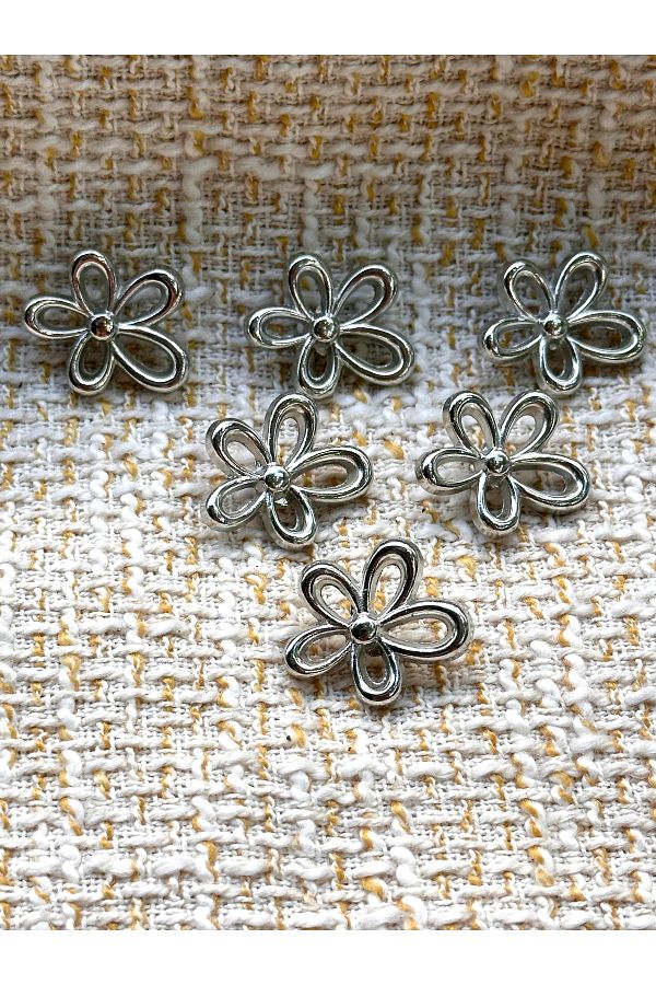ODDA TASARIM ATÖLYESİ-Silver Color 6-K Button Set with Bow Model(2cm) 1