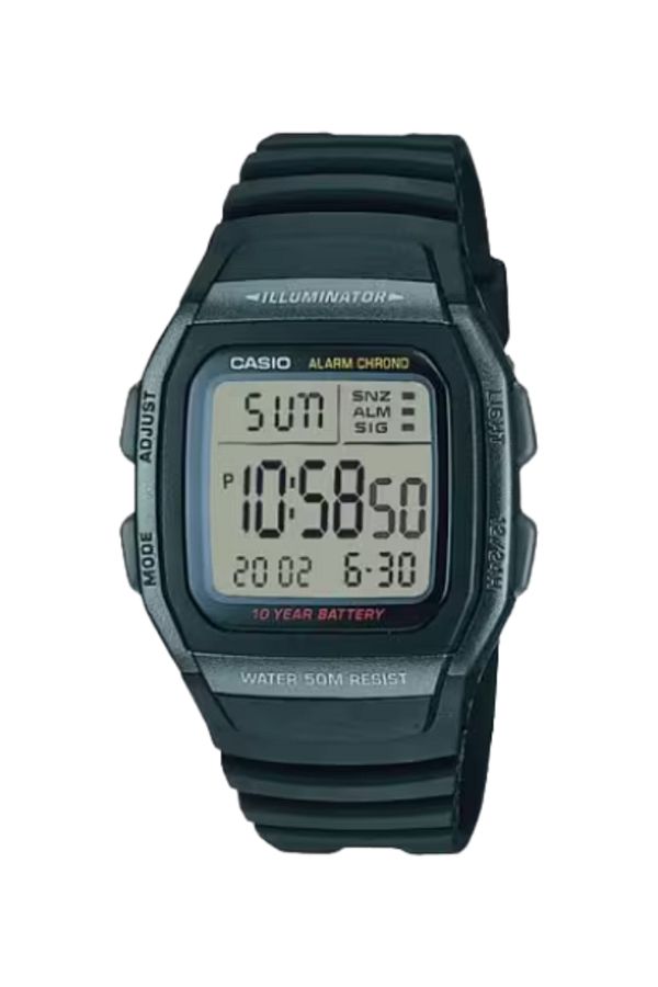Casio-ساعة كاسيو للرجال بمينا أبيض تناظرية - W-96H-1BVDF 1