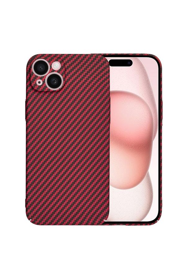 Techsuit-IPhone 15 Case - Techsuit Carbonite FiberShell - Red 1