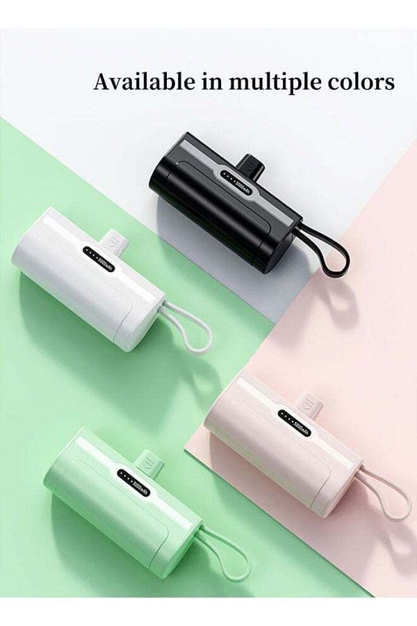 fulina-Mini Power Bank,5000mah Large Capacity,fast Charging,built-in Interface,with Hidden Bracket,pink 1