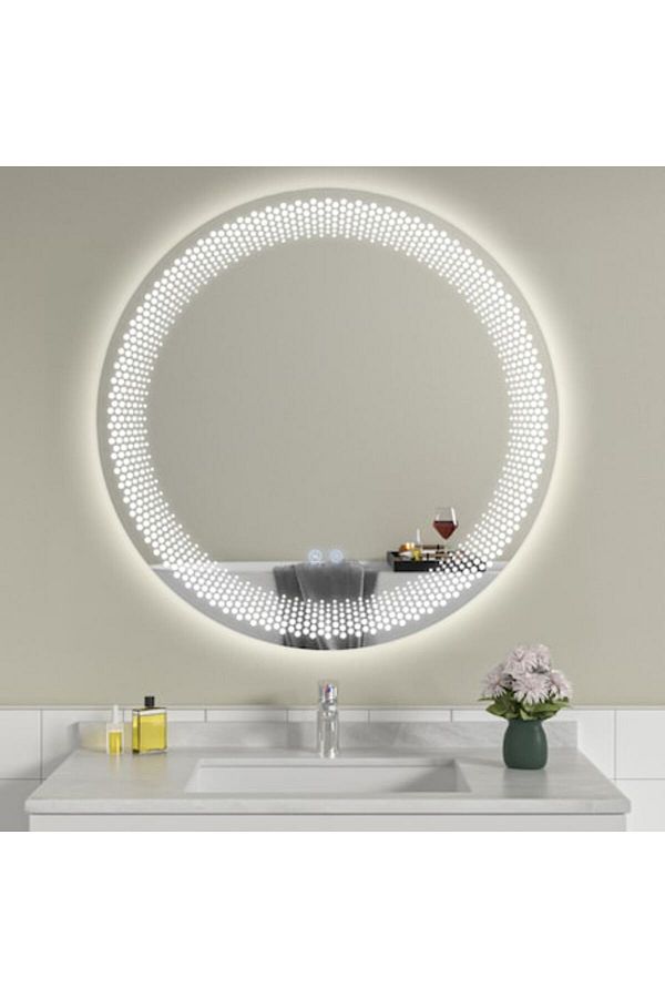 OPTIM DEKO-Oglindă de baie premium cu iluminare LED, control tactil, sistem anti-aburire, 80x80 cm 1