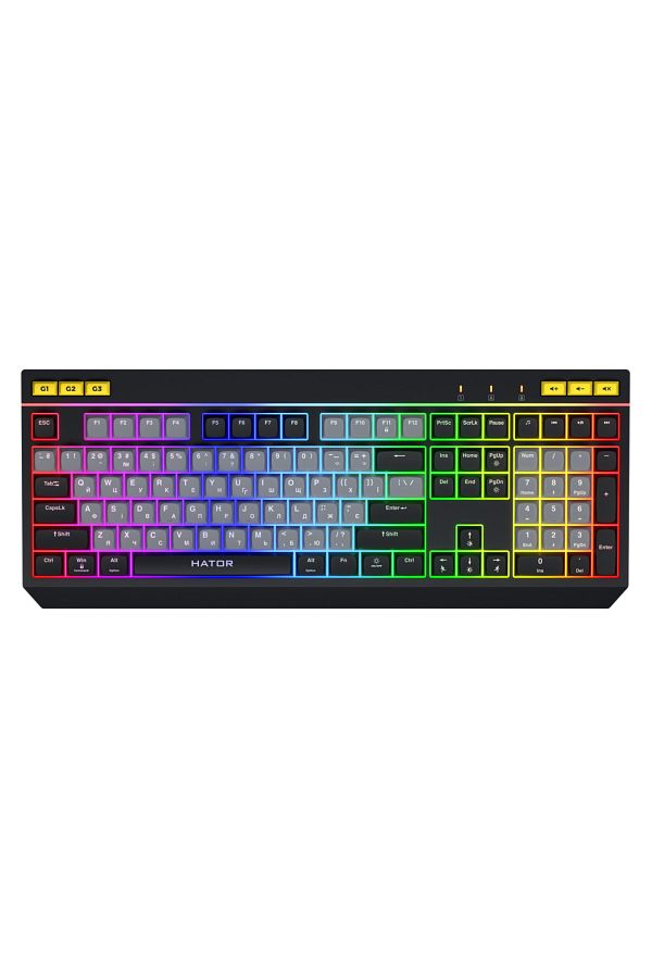 HATOR-Icefall wired mechanical keyboard, USB connectivity, 1000Hz polling rate, RGB lighting 1
