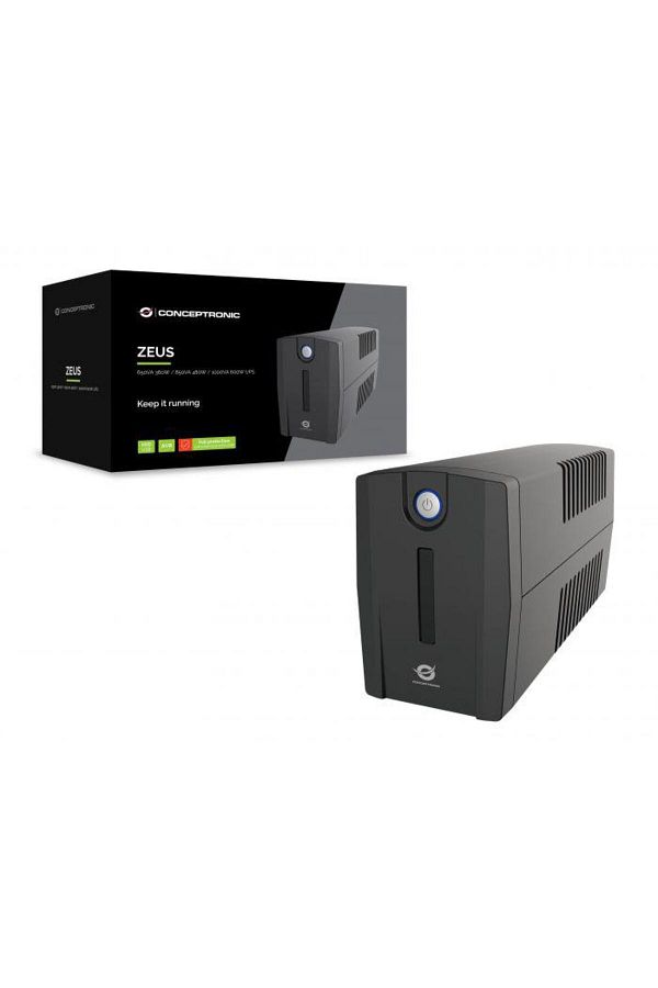 CONCEPTRONIC-ZEUS02ES 850VA 480W UPS, Schuko x 2, HID USB, RJ45 In/Out, AVR, 96 x 286 x 138 mm 1