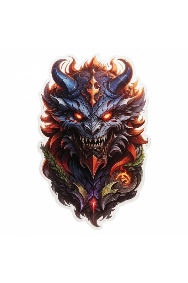 INOVATIX-Set of 8 pieces, Sticker Demon Astaroth with fangs and horns, INOVATIX®. 6 cm 1