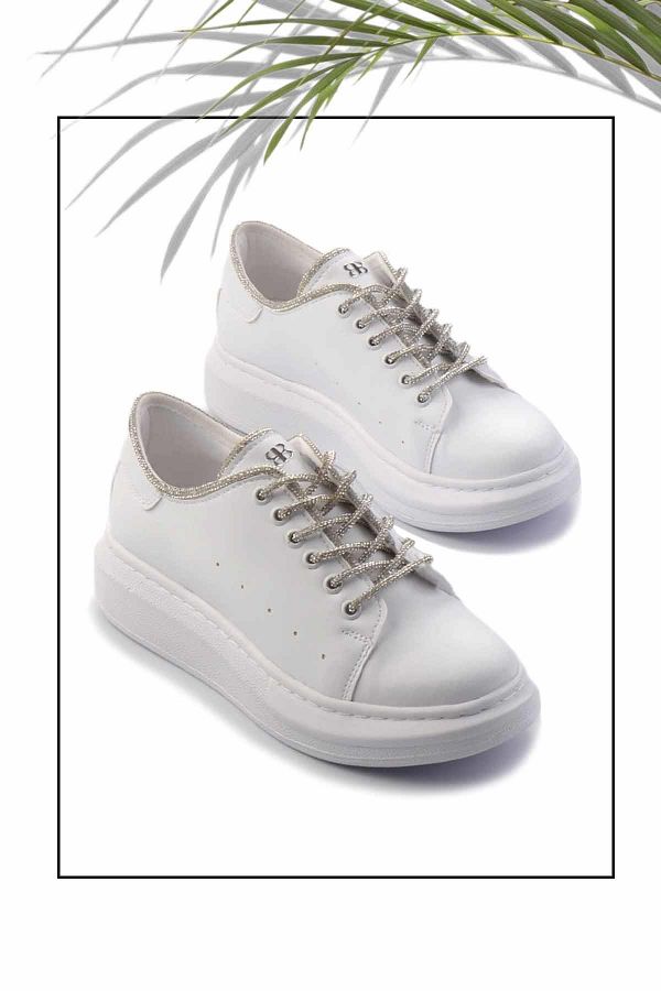 Bambi-Weißer Lame Stone Damen-Sneaker K 01449057609 1