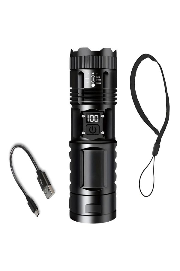 Generic-APF® Powerful, Ultra Bright Telescopic LED Flashlight with Phone Charging Function 1