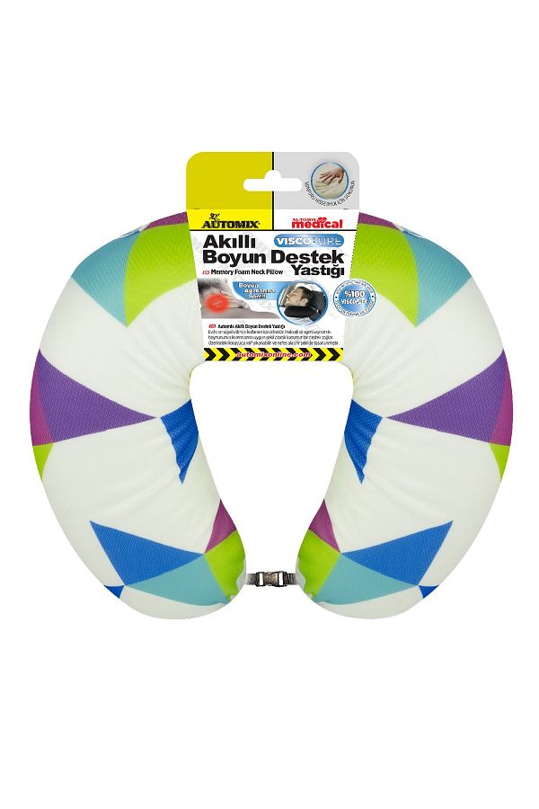 Automix-Smart Neck Support Pillow 100% Visco Lock Mechanism Suitable for Home and Vehicle Use 1