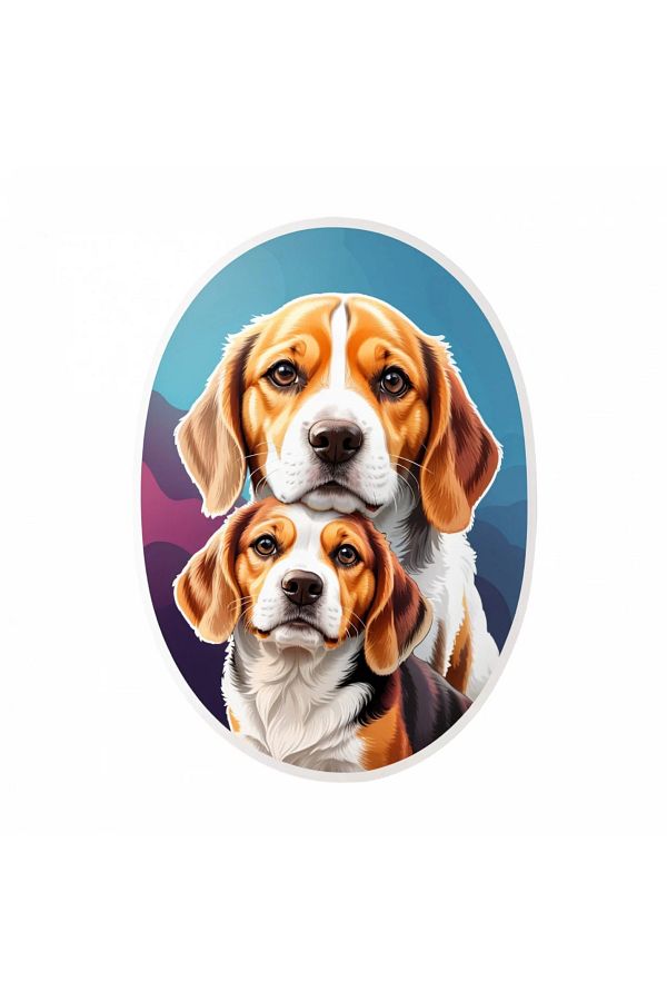 INOVATIX-Set de 8 autocolante, câini Beagle iubitori, INOVATIX®. 6 cm 1