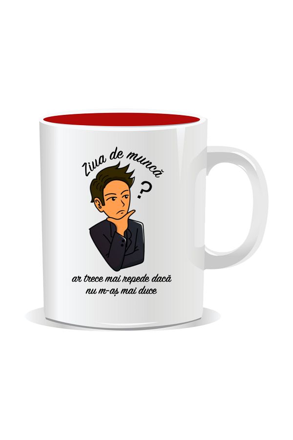 OEM-Personalized mug with funny message, The workday would go by faster - Red interior 1