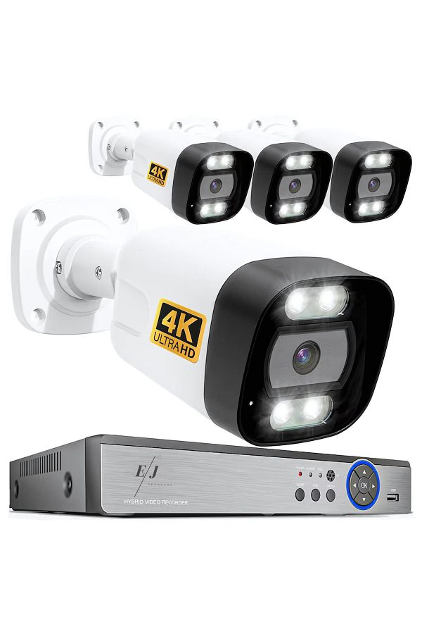 Spionescu-Complete 4K surveillance kit with DVR and 4 outdoor cameras, PK-8HB718, AI facial detection 1