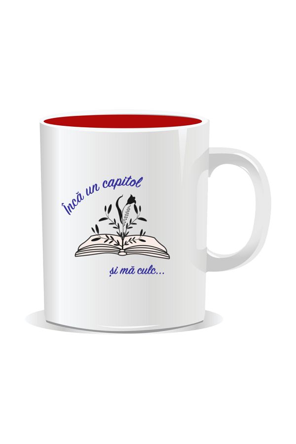OEM-Personalized mug with messages for nerds, One more chapter and I'm off to bed - Red interior 1
