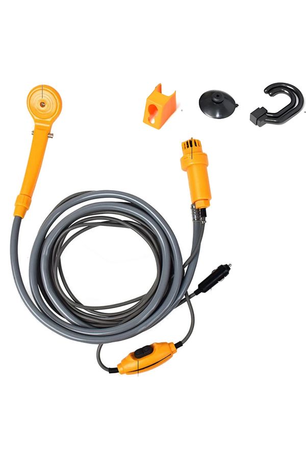 Generic-APF Portable Shower Kit for Travel with Electric Pump and 12V Car Cigarette Lighter Power 1