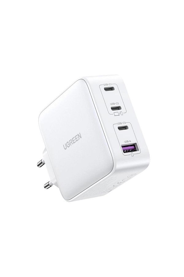 Ugreen-CD226 Power Adapter, GaN 100W 3 x USB-C, 1 x USB-A, PD 3.0, QC 4+, White 1