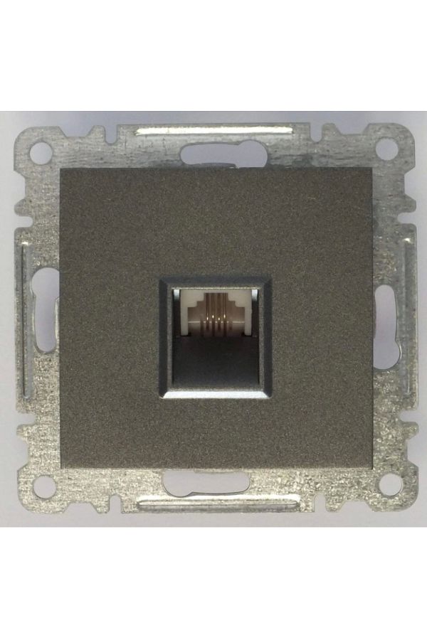 LiderGlobal-Smoked telephone socket numeris without frame - compatible frame for socket and switch 1
