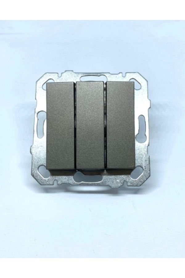 AC BOX-Smoked triple switch frameless - compatible frame for socket and switch 1