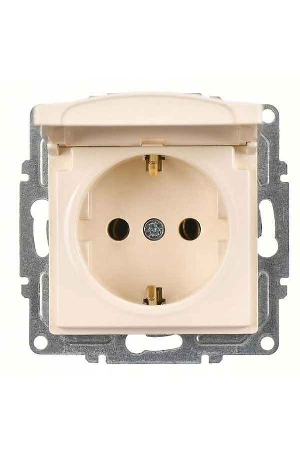 AC BOX-Visage cream covered grounded socket frameless - compatible frame for socket and switch 1