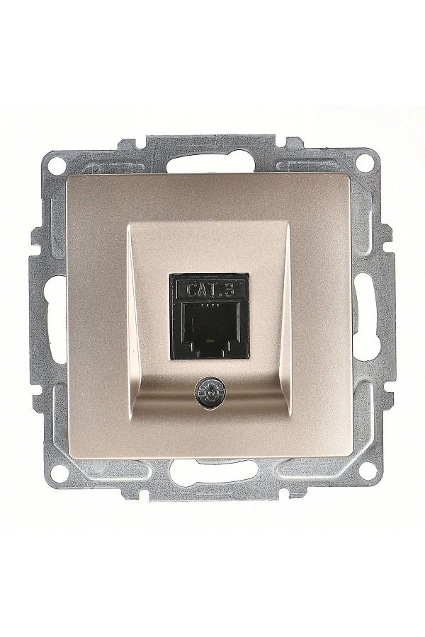 AC BOX-Visage ambiance metallic beige num wire socket cat3 frameless - compatible frame for socket and switch 1