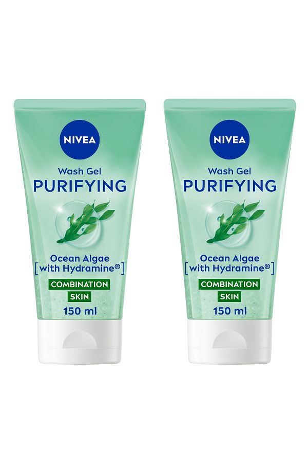 NIVEA-Purifying Cleansing Face Wash for Combination Skin with Ocean Algae, 150ml, Pack of 2 1