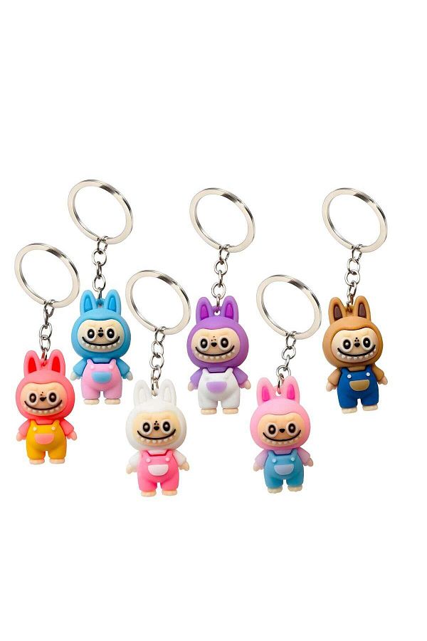 Generic-6pcs Labubu Pendant Keychain Cute Mini Labubu Keychain The Monsters Keychain Cartoon Keychain Creati 1