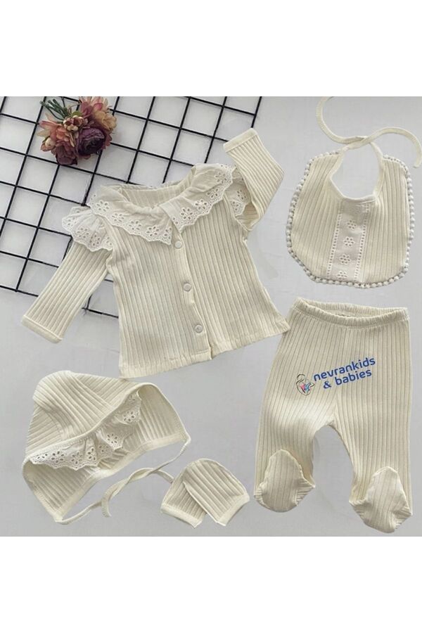 nevrankids Naturel Kumaş 5 Parça Hastane Çıkışı Seti