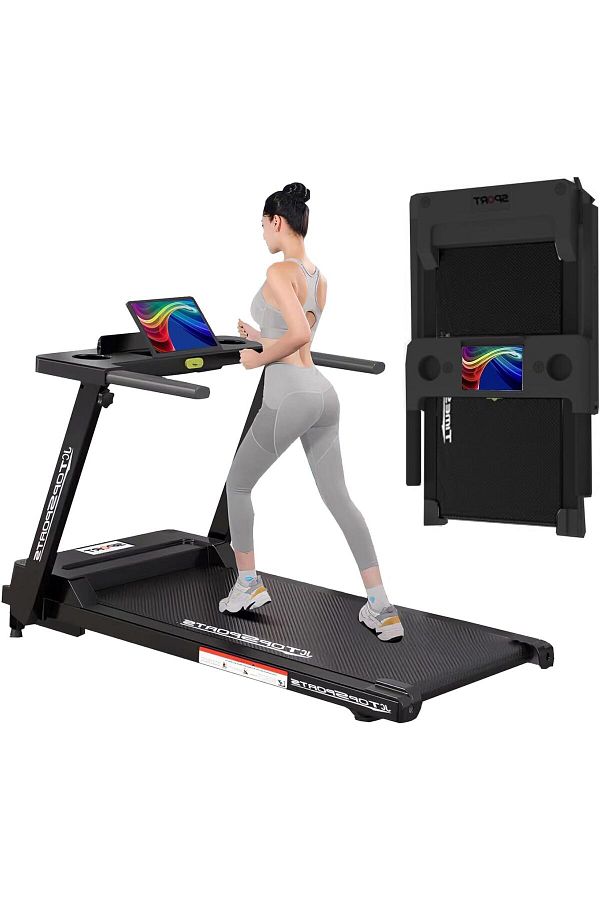 Rovyfota-Foldable Treadmill with LCD Screen for Running and Walking 1