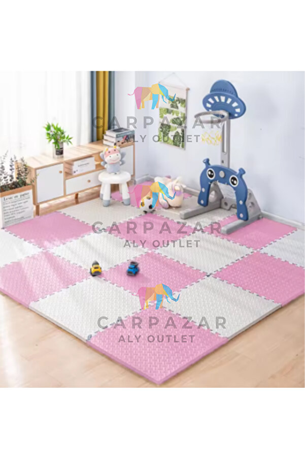 CARPAZAR Tatami Eva Mat Çocuklar İçin Köpük Halı Matı Puzzle Geçmeli Oyun Spor Kaymaz Mat 16 adet 50x50 13mm