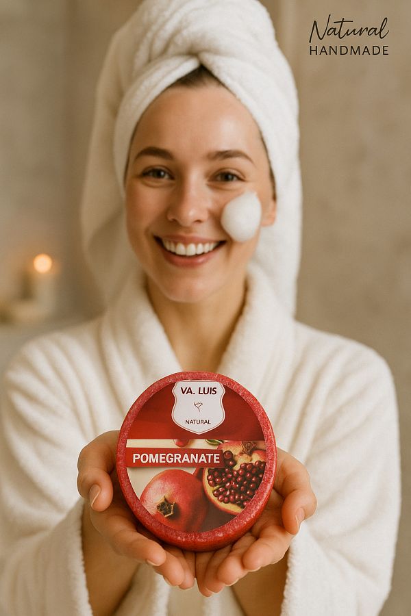 Va.Luis-Handmade Pomegranate Extract Sponge Soap - Moisturizing Purifying 130 Grams 1