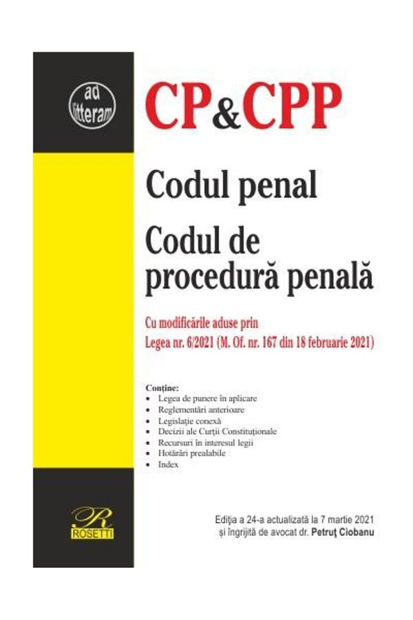 Editura Rosetti-Codul penal. Codul de procedura penala. Editia a 2 1
