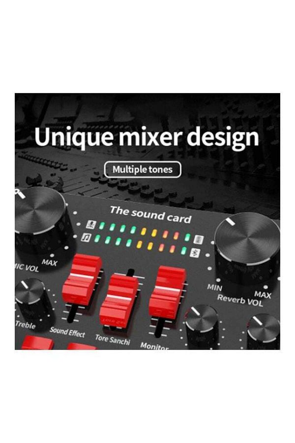 COOYA-V8S Live Streaming Sound Effect Adjustment Sound Card & Microphone Complete Kit 1