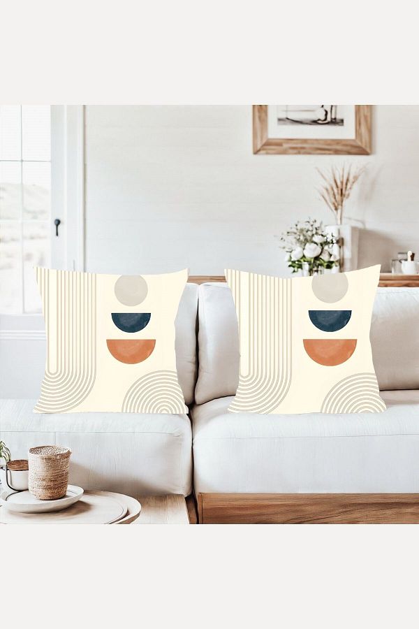 on the clouds-Nordic Bohemian Line Pattern Combination Hidden Zipper Throw Pillow Case Sofa Pillow Case Set(2Pcs) 1