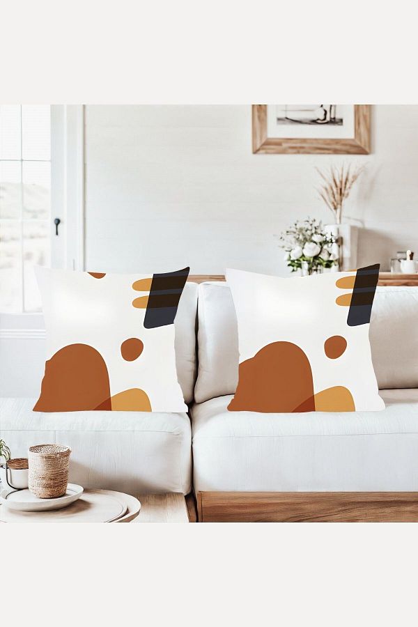 on the clouds-Bohemian Abstract Shapes Combination Hidden Zipper Throw Pillow Cover Sofa Pillowcase Set(2Pcs) 1