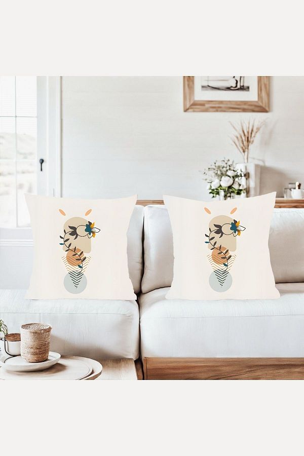 on the clouds-Nordic Bohemian Abstract Pattern Combination Hidden Zipper Throw Pillow Cover Sofa Pillowcase Set(2Pcs) 1