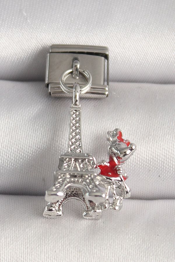 Clariss-316L Steel Silver Color Eiffel Tower Model Nomination Charm 1