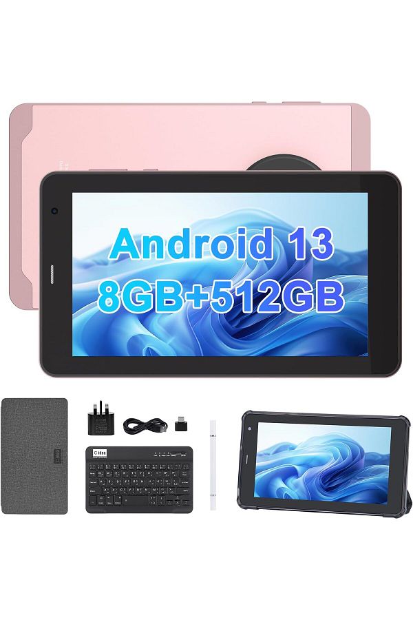 CIDEA-C idea 7 Inch Tablet, Android 13 Tablet, Quad Core Processor, 8GB RAM 512GB ROM, 512GB Expand, Dual 1