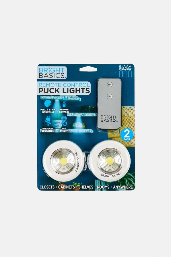 Bright Basics-2 Piece Remote Control Puck Lights 1