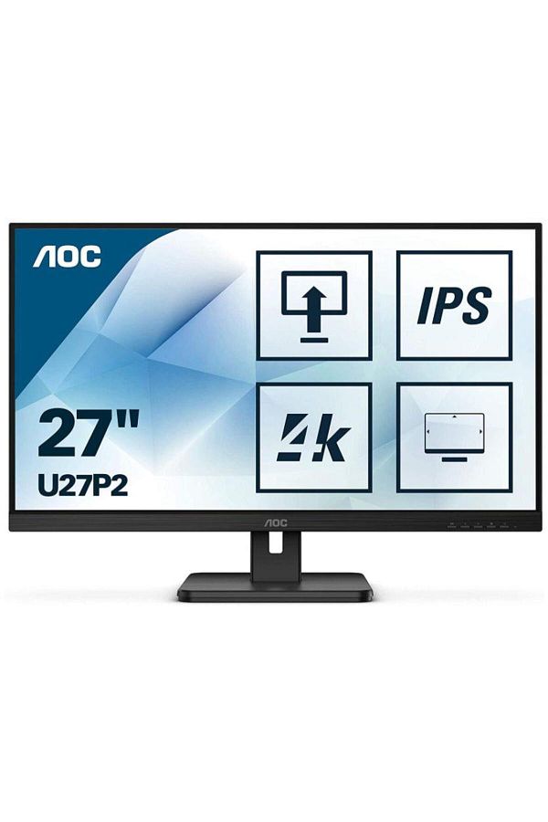 Aoc-27" UHD Monitor, IPS LED, Pivot, HDMI & DisplayPort, Built-in Speakers, Black 1
