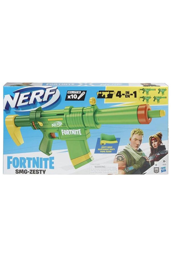 Hasbro-Nerf Blaster, Fortnite SMG Zesty with 10 projectiles 1