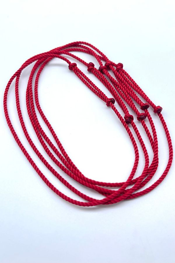 Concept HuBuTU-5 Pieces Red Twisted Rope Simple and Stylish Anklet Set 1
