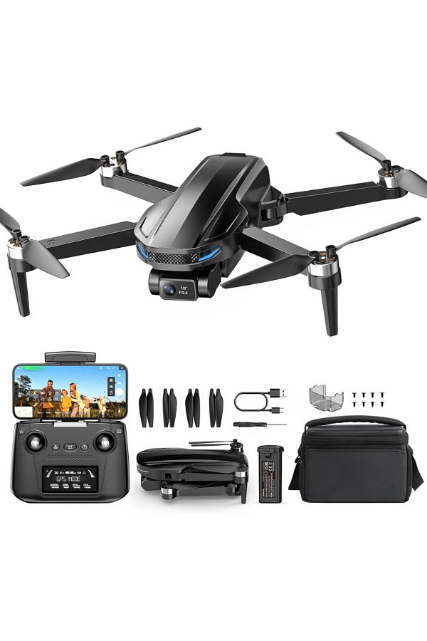 Velixo-Dronă D65, Cameră 4K, WiFi 5G, GPS, Revenire automată, Gimbal pe 2 axe, EIS, 26 min, Pliabilă, USB, Geantă, Aplicație 1