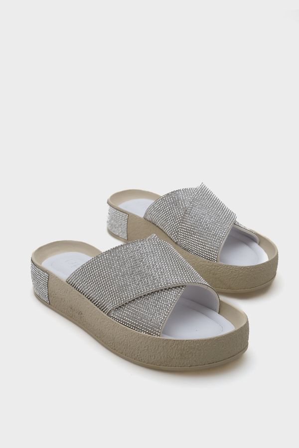 Capone Outfitters-Papuci de damă Maren Cross Stone cu bandă de piatră cu toc pană 1