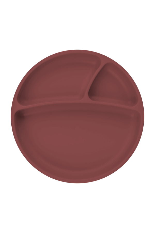 OiOi Vakum Tabanlı Silikon Tabak Porsiyon Bordo (6ay )