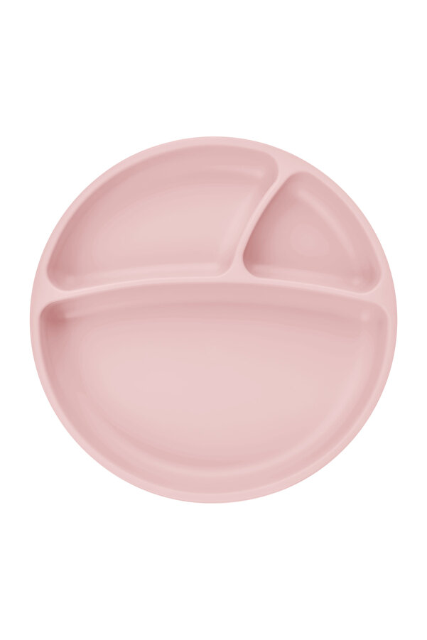 OiOi Porsiyon Vakum Tabanlı Silikon Tabak - Pinky Pink