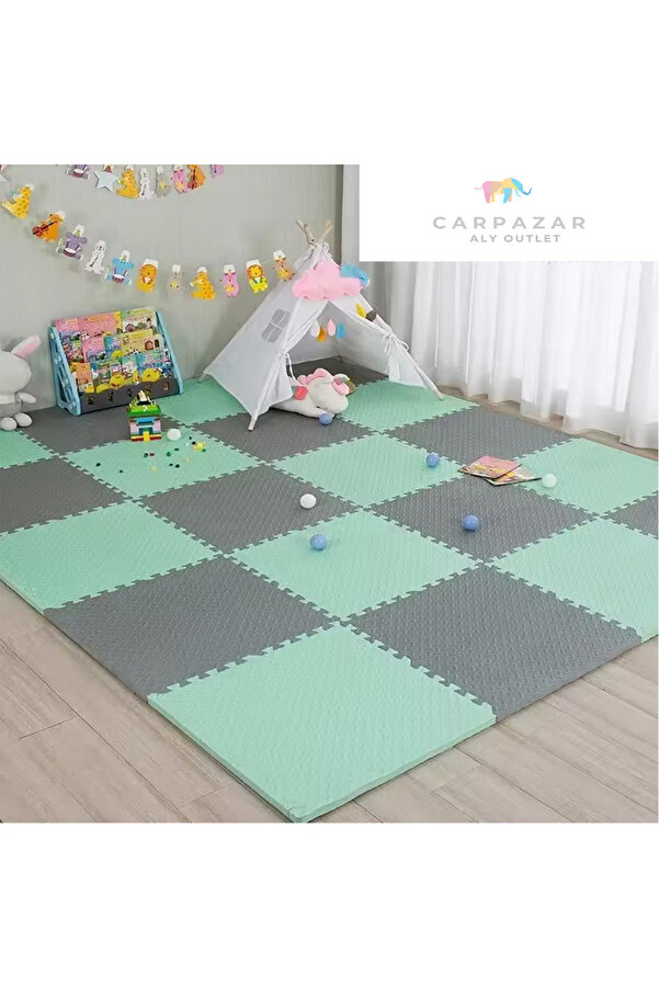 CARPAZAR 12 li Puzzle Set 150 x 200 13mm Oyun Spor Egzersiz Minder Matı Damla Desen Zemin Kaplama 3m2