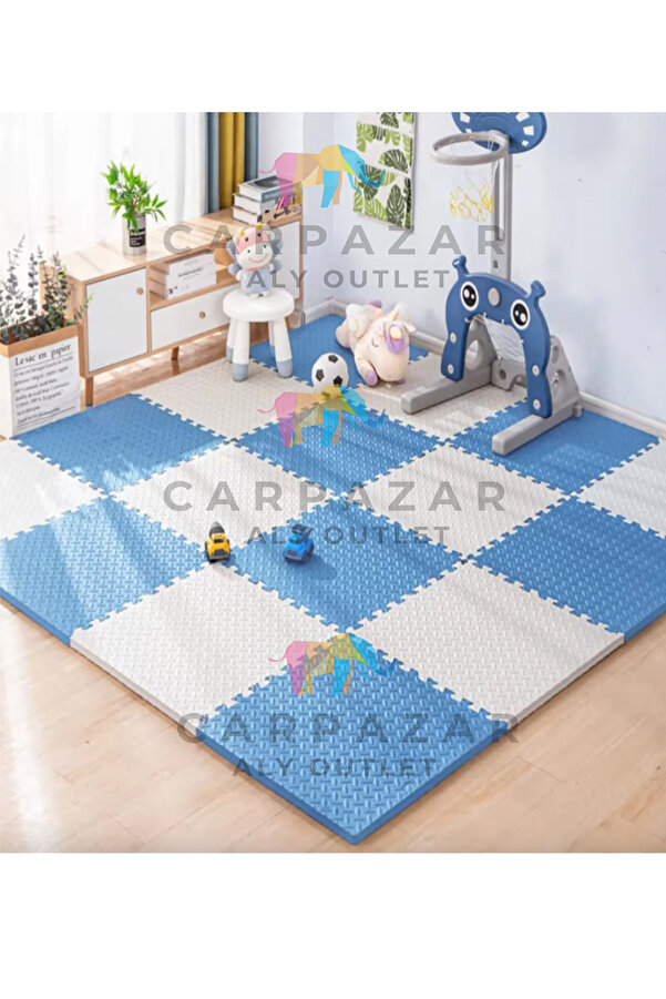 CARPAZAR Damla Desen Tatami Eva Spor Yoga Pilates Oyun Matı Halısı Minderi Puzzle 50x50 13mm 8 Adet 100x200