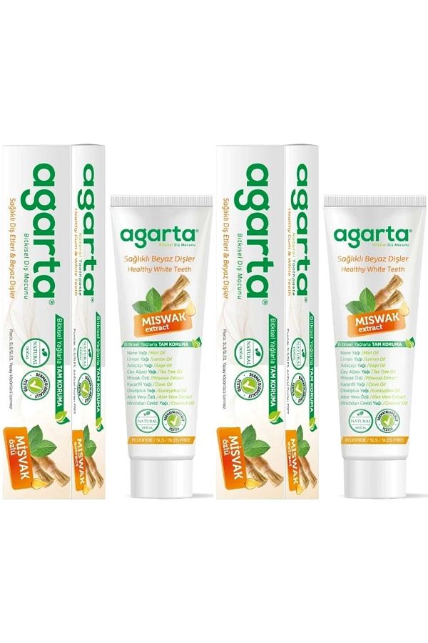Agarta-معجون أسنان طبيعي 100 مل بخلاصة المسك (مجموعة من قطعتين) 1