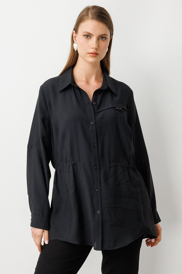 Ekol-Plus Size Blouse with Elastic Waist 1
