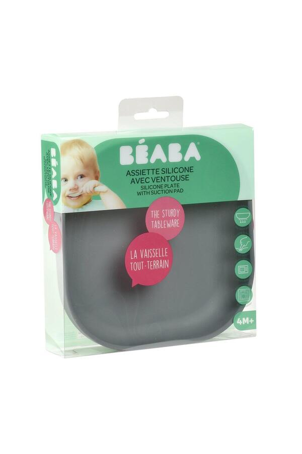 Beaba Vakumlu Silikon Tabak, Mineral Grey